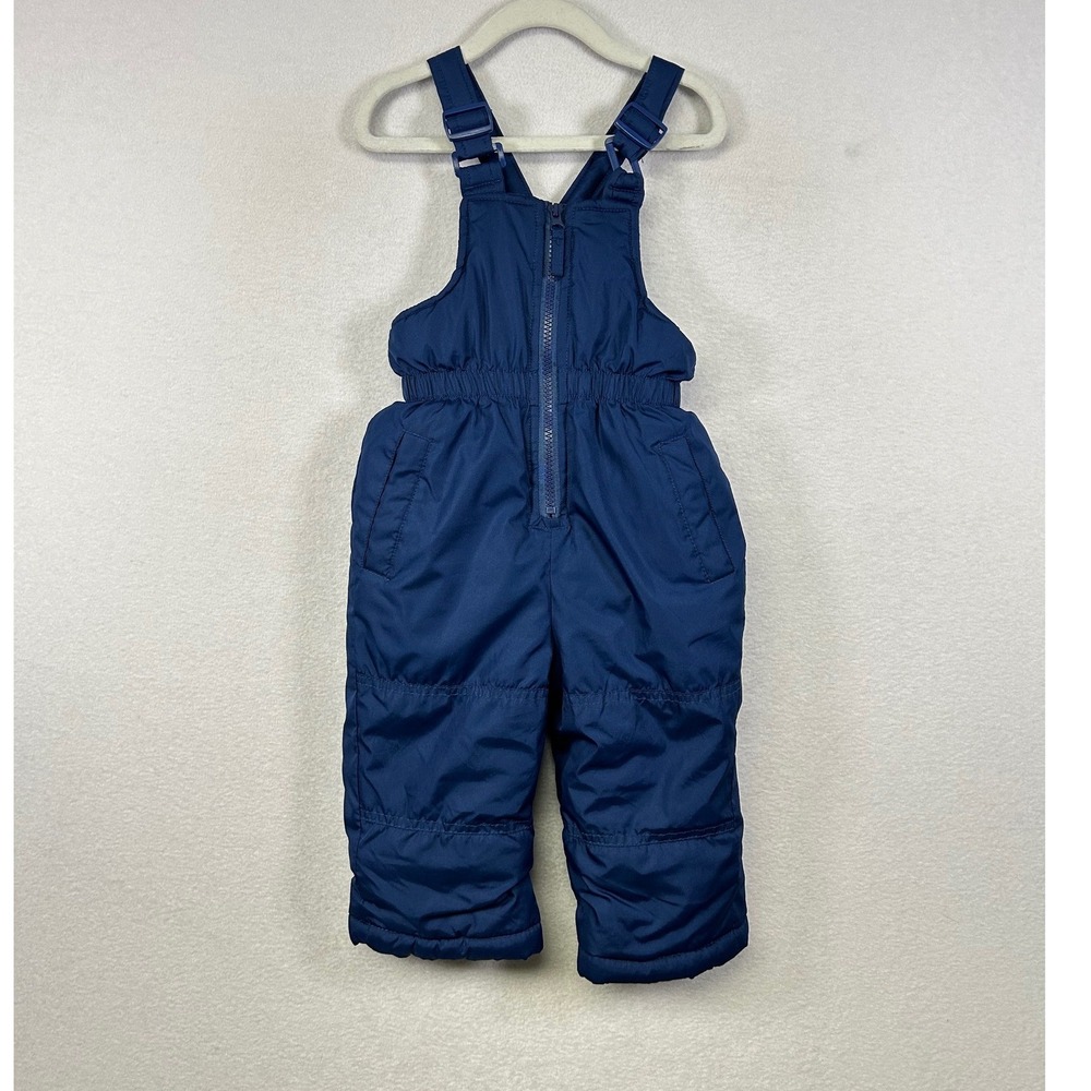 Pink Platinum Toddler Girls Navy Blue Snow Bib Overalls Size 12 Months